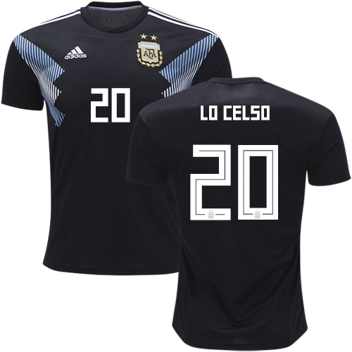 Argentina #20 Lo Celso Away Kid Soccer Country Jersey
